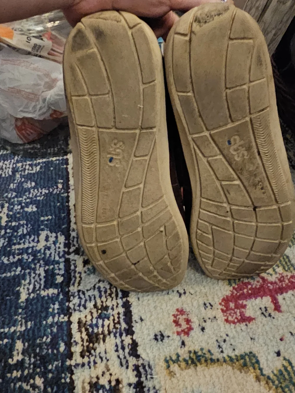 SAS Brown Leather Lace-Up Boat Shoes with White Soles